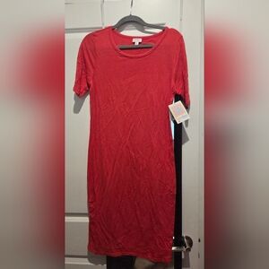 LuLaRoe Vibrant Red T-Shirt Dress